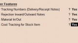 inventory cost tracking option in Tally