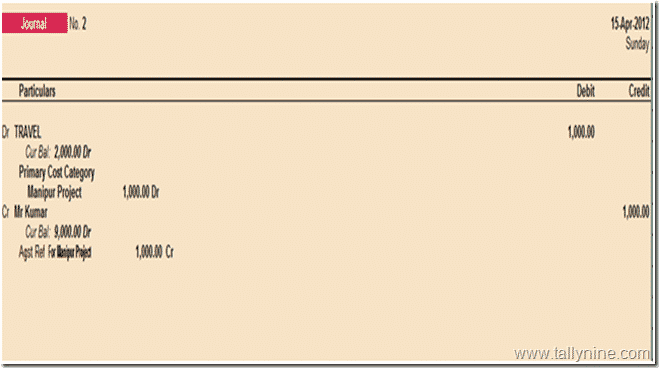 Cost center in voucher Entry